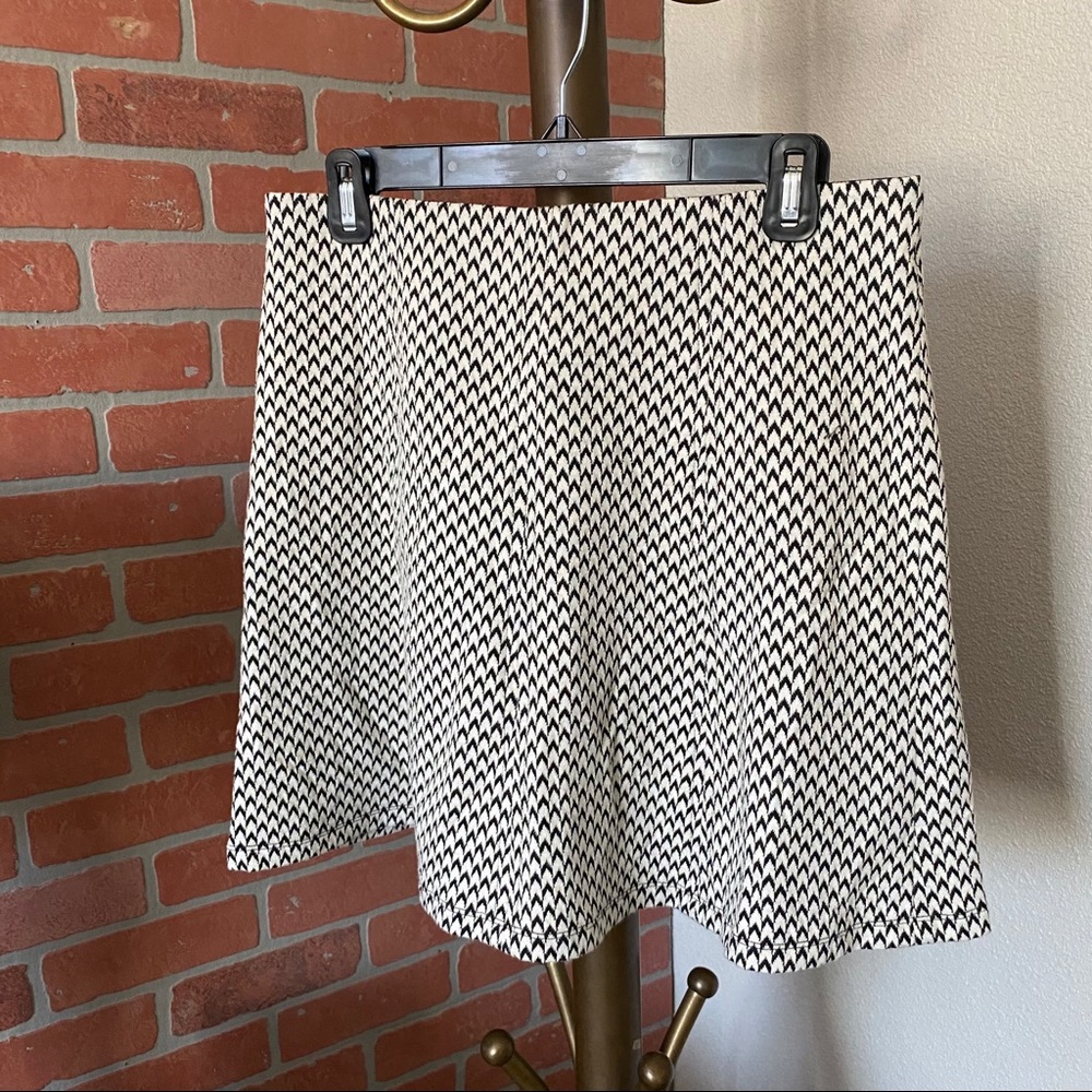 LOFT Herringbone stretch flared skirt